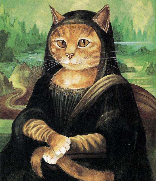 英国画家再现经典艺术名作 用猫代替主角(图)猫蒙娜丽莎名画