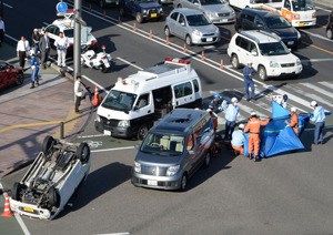 日本宫崎市发生严重车祸致6人伤1人失去意识