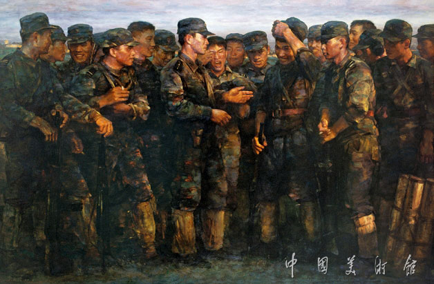 《士兵们》作者：秦文清  创作年代：1995  规格：147×210cm